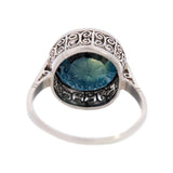 Art Deco Sapphire Filigree Ring 6.38ctw