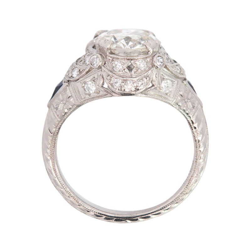 Art Deco Platinum Diamond Ring 2.03ctw