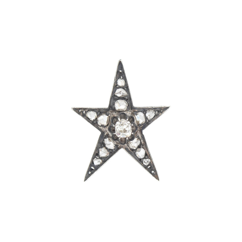 Victorian 18kt/Sterling Diamond Star 0.95ctw