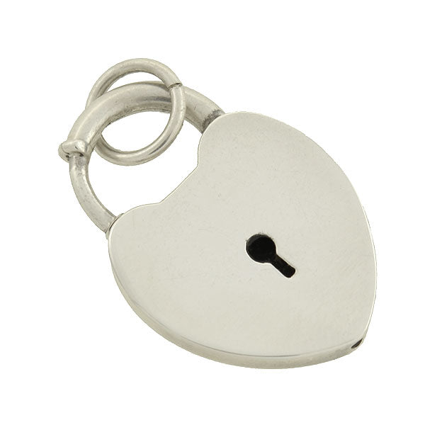Vintage Sterling Silver Padlock Heart Pendant