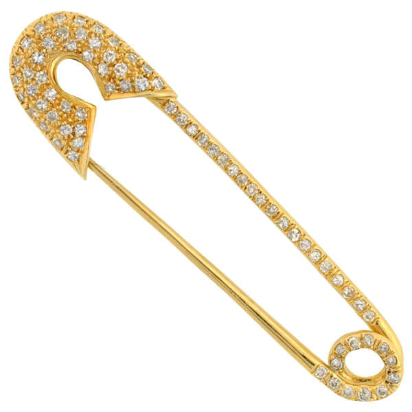 TIFFANY & CO. Large Estate 18kt Pavé Diamond Safety Pin – A. Brandt + Son