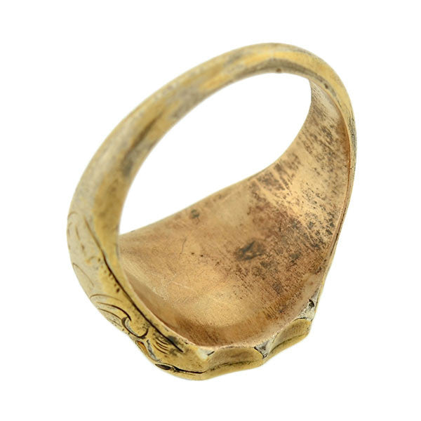 Victorian 10K Agate Signet Locket Ring