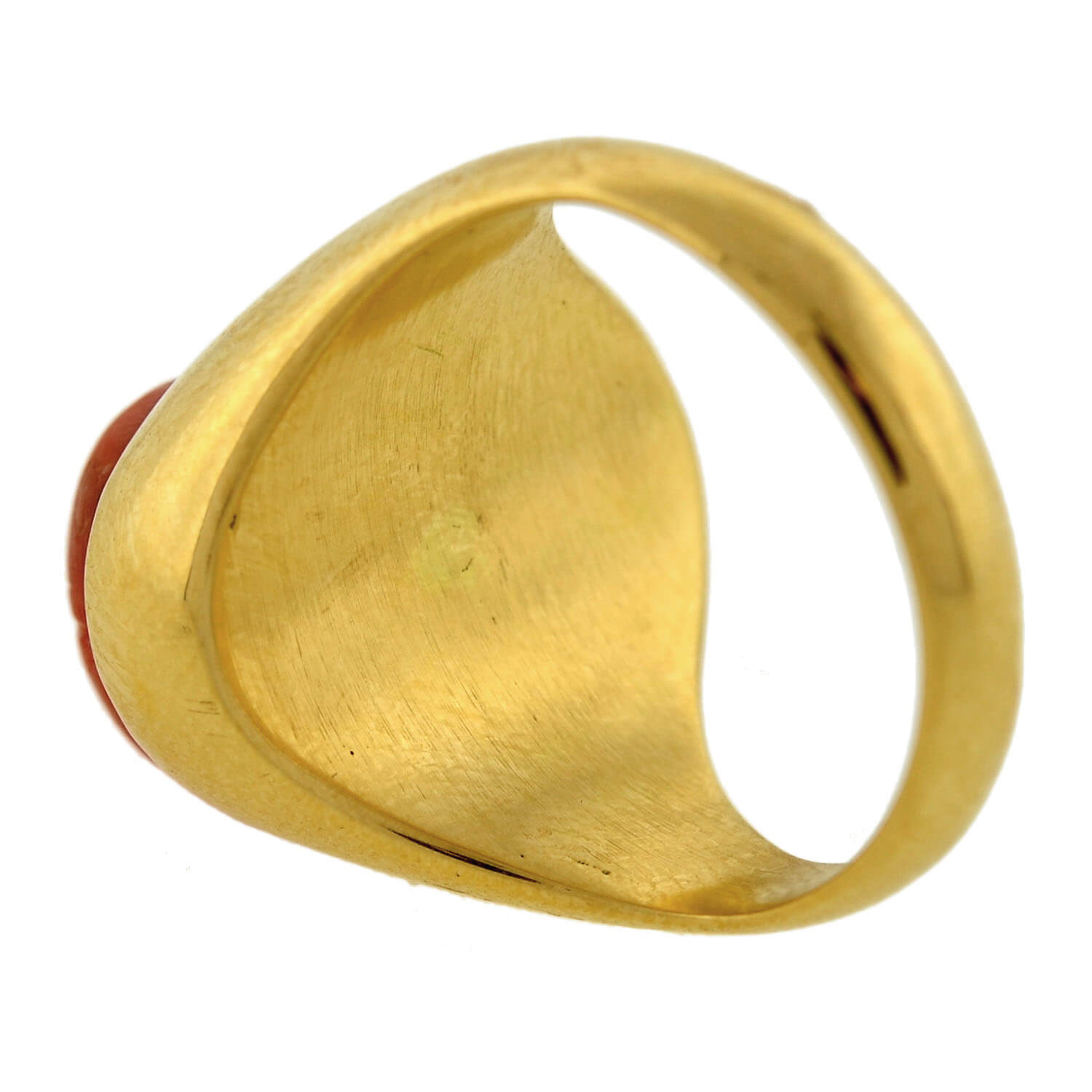Victorian 18k Hand Coral Skull Ring