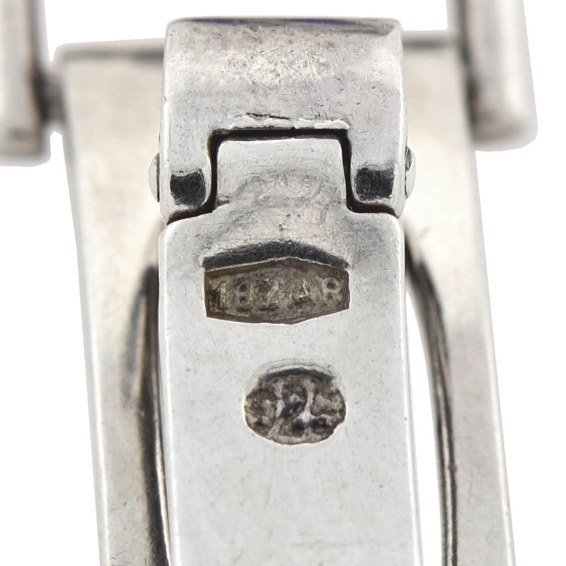 Vintage Sterling Silver Blue Enameled Open Link Bracelet