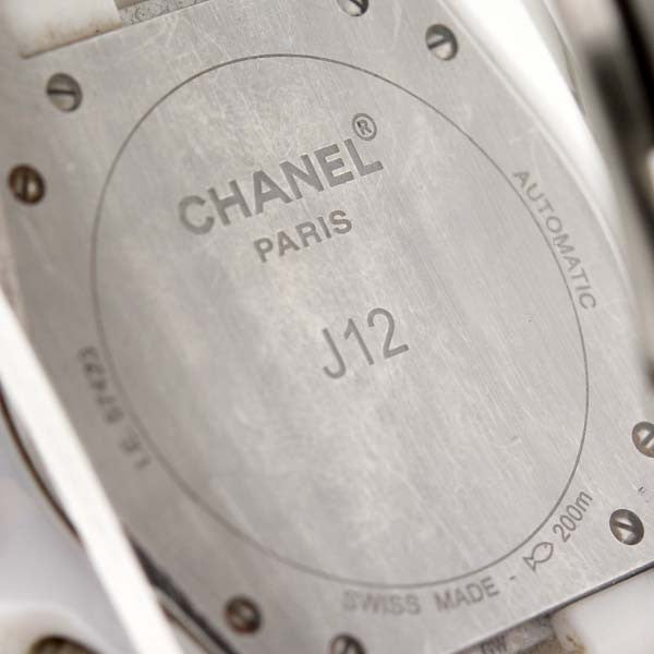 CHANEL 42mm J12 White Ceramic & Diamond Watch