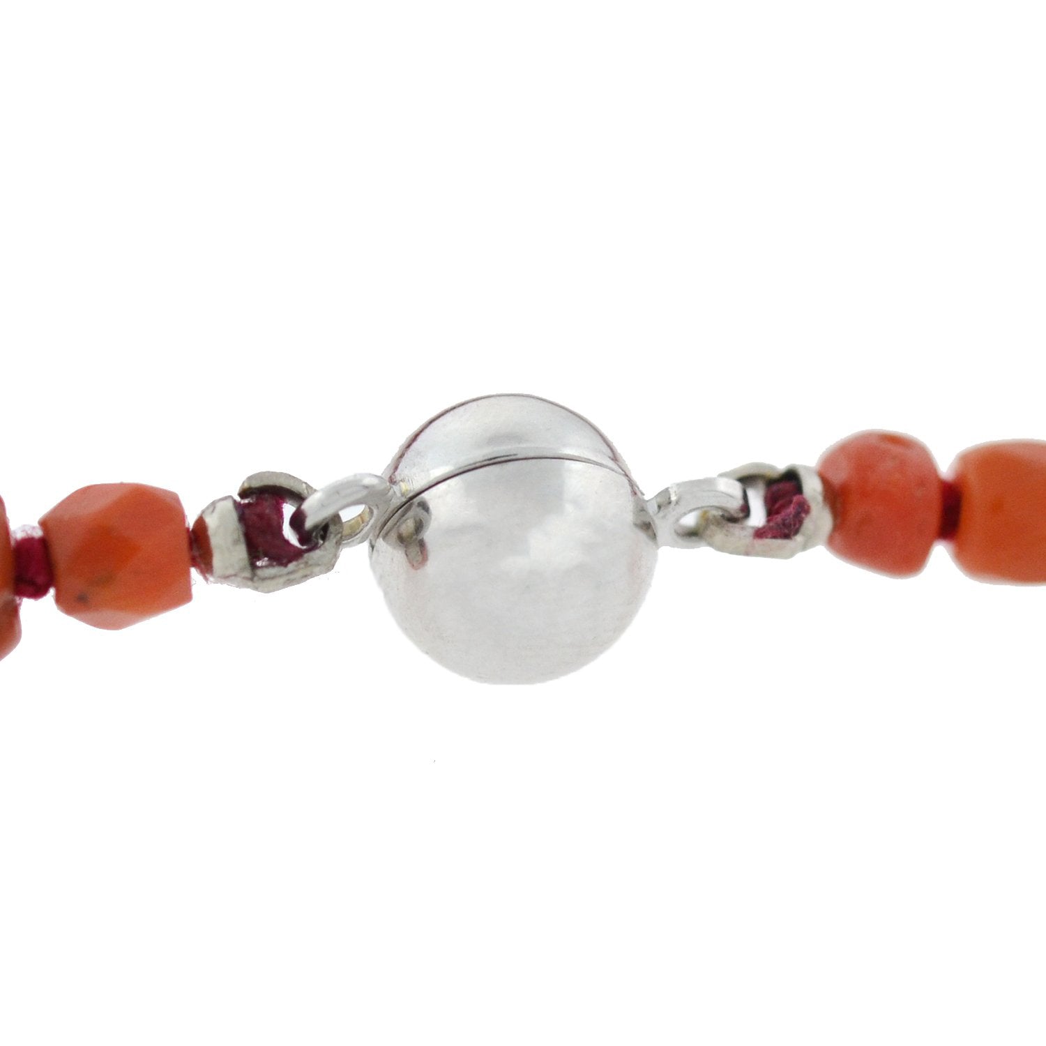 Vintage 14kt Natural Faceted Coral Bead Necklace 19.5"