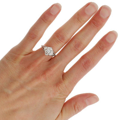 Art Deco 18kt Diamond Engagement Ring .15ct