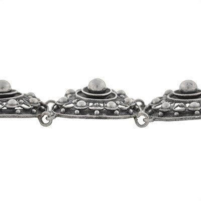 Art Deco Continental Silver Handwrought Link Bracelet