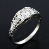 Art Deco 18kt White Gold Diamond Engage Ring .40ct