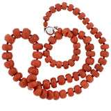 Vintage 14kt Natural Faceted Coral Bead Necklace 19.5"