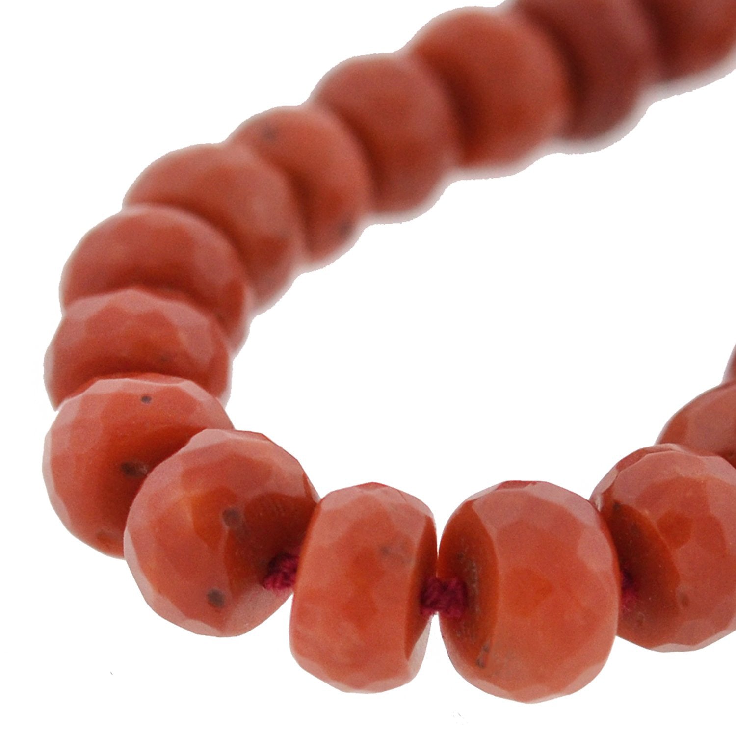 Vintage 14kt Natural Faceted Coral Bead Necklace 19.5"