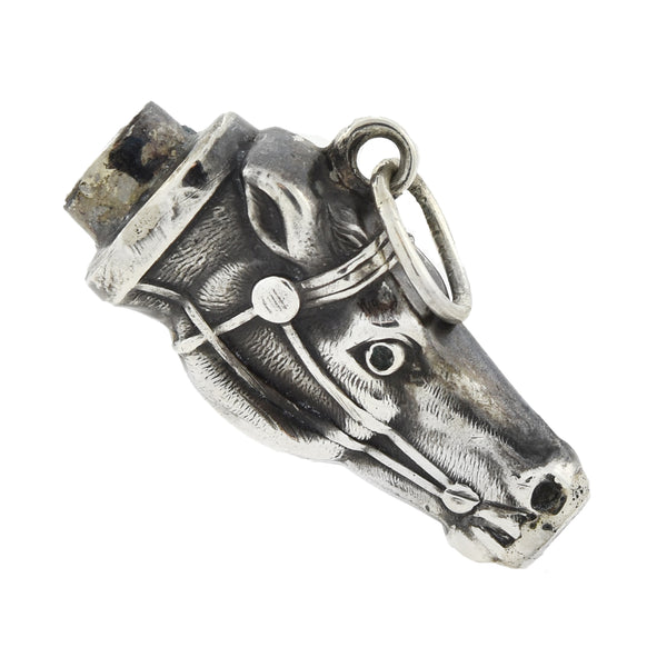 Victorian Sterling Silver Repousse Horse Fob/Pendant