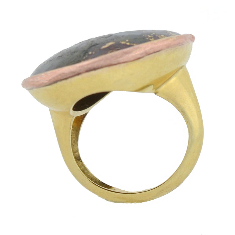 Victorian 18kt Huge Gold in Quartz Statement Ring