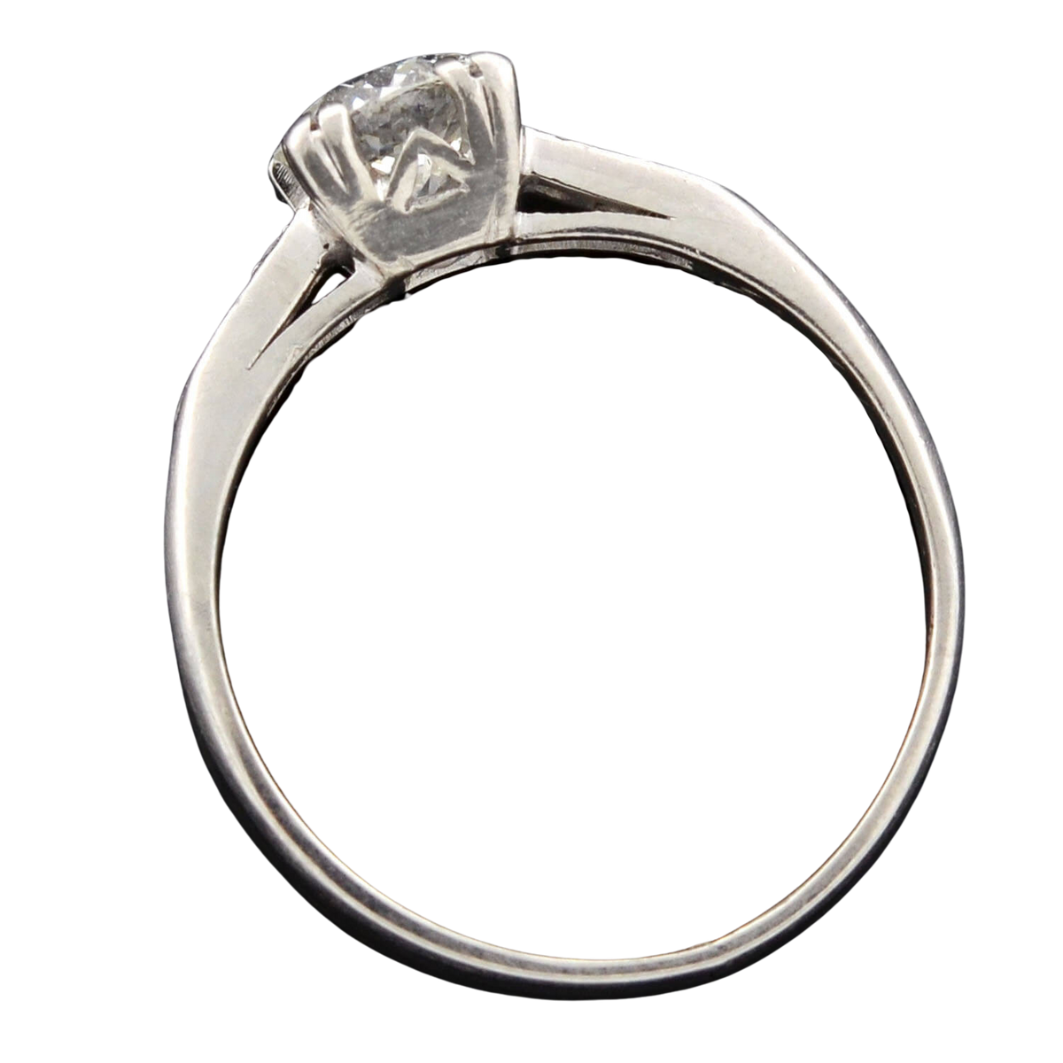 Retro Platinum Diamond Engagement Ring 0.68ct