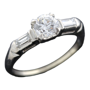 Retro Platinum Diamond Engagement Ring 0.52ct