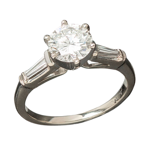 Retro 18k Diamond Engagement Ring 1.04ct Center