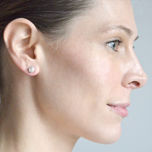 Platinum Old European Diamond Stud Earrings 2.05ctw