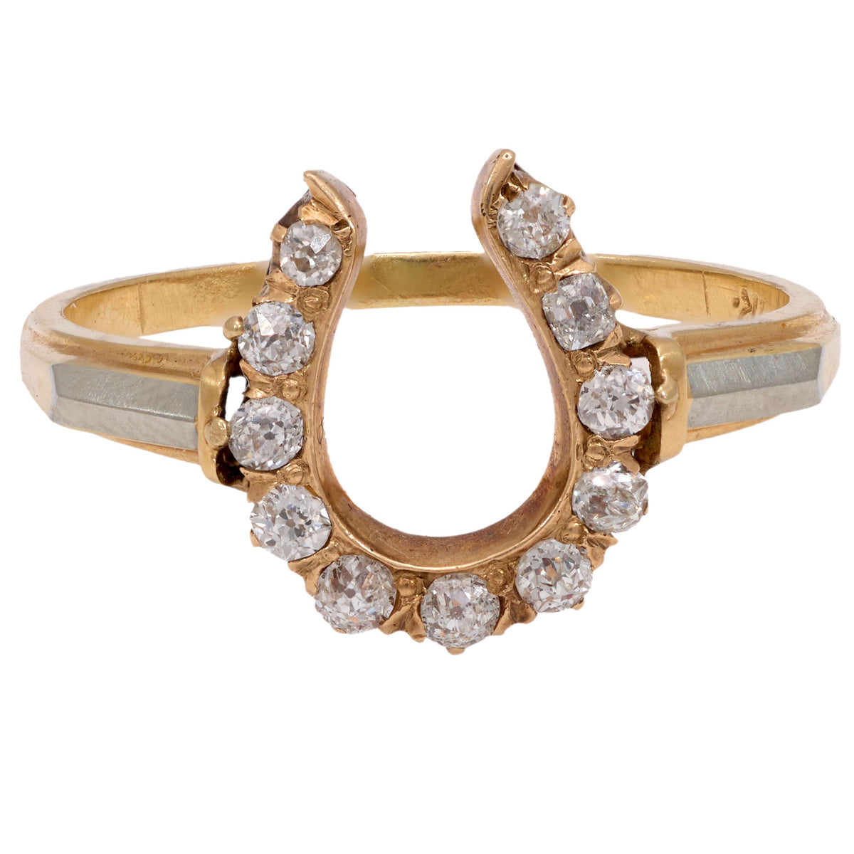 Edwardian 18k/14k Diamond Horseshoe Ring