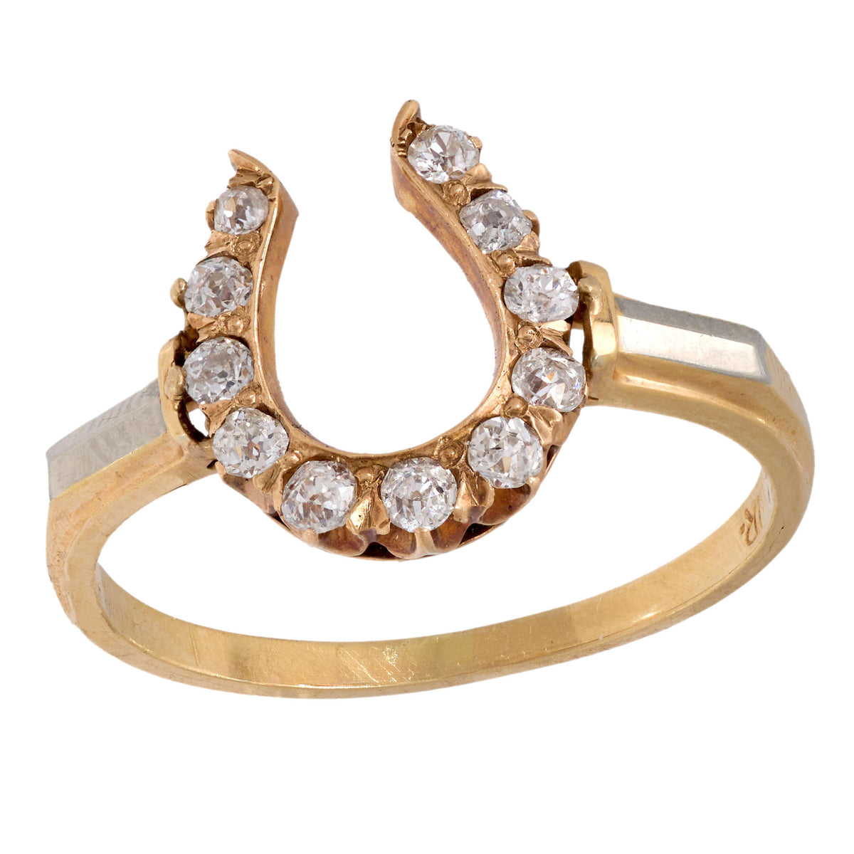 Edwardian 18k/14k Diamond Horseshoe Ring