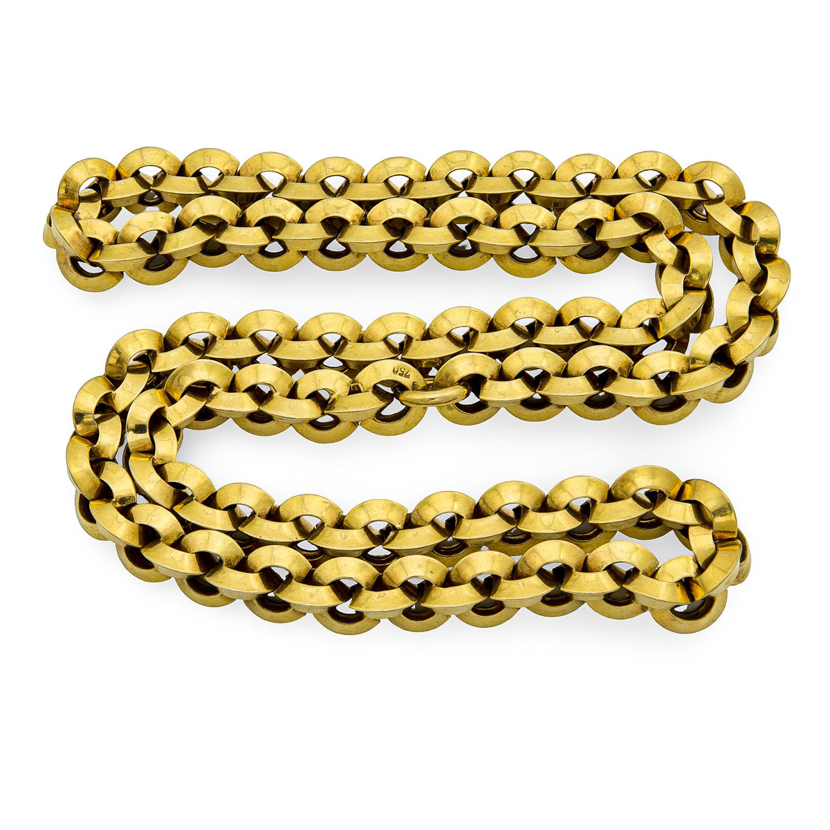 Vintage 18k Gold Rolo Link Necklace 25"
