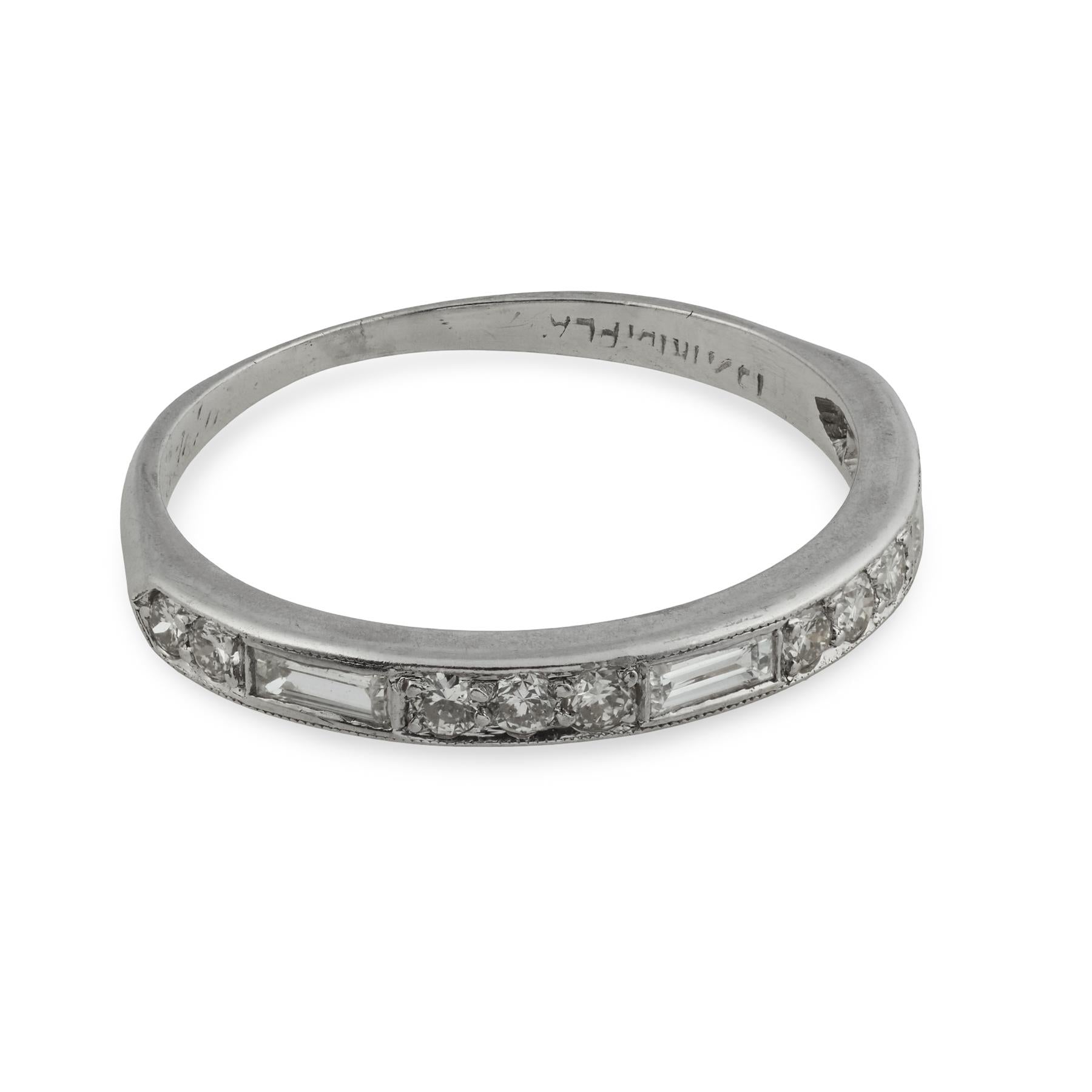 Art Deco Platinum Diamond Half Band