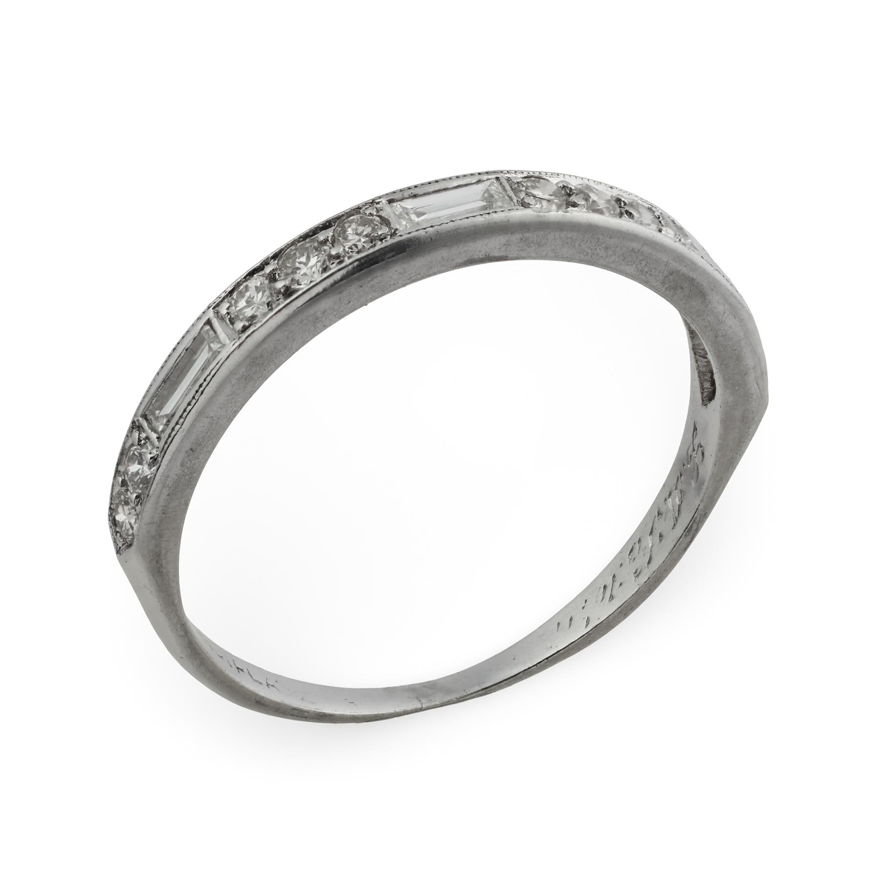 Art Deco Platinum Diamond Half Band