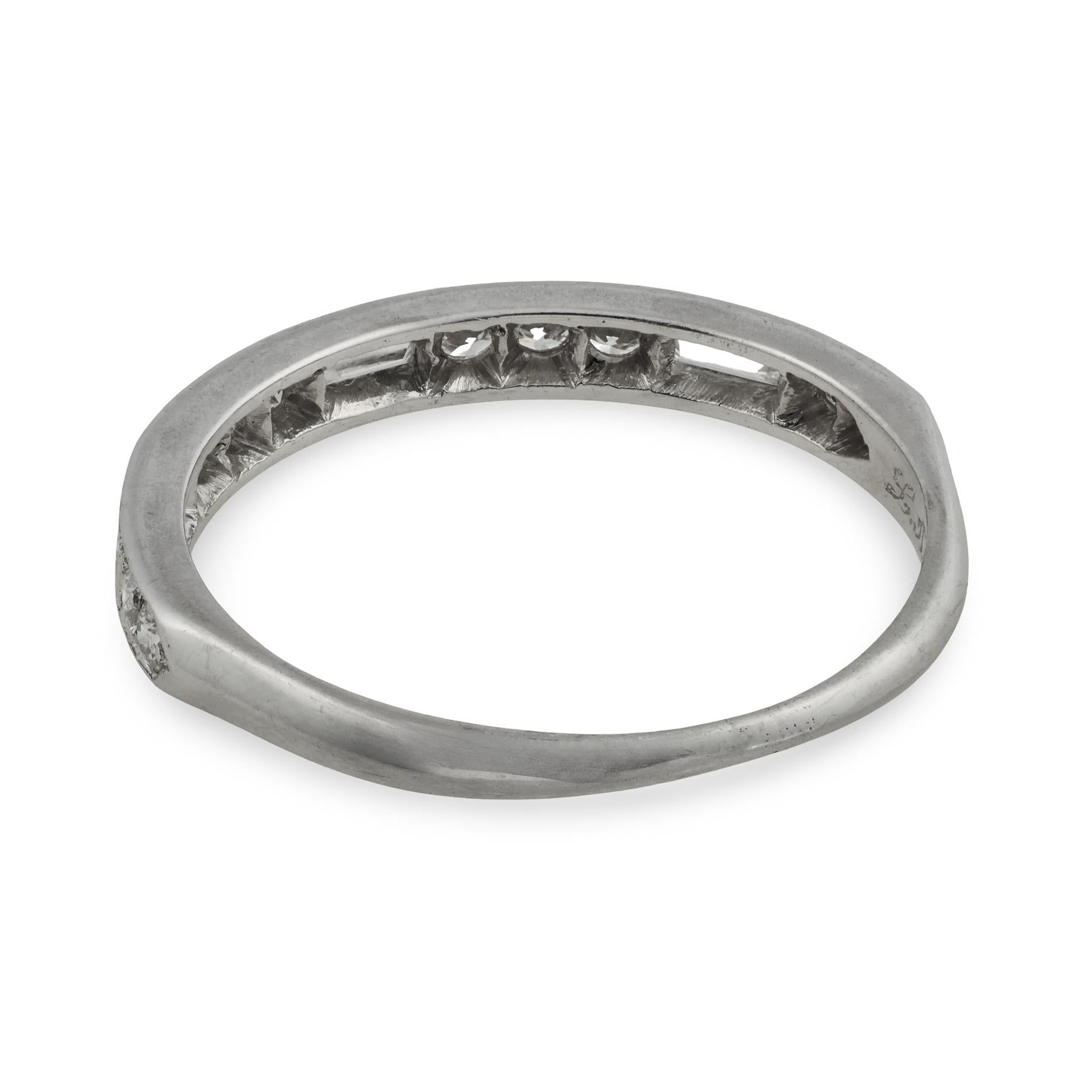 Art Deco Platinum Diamond Half Band