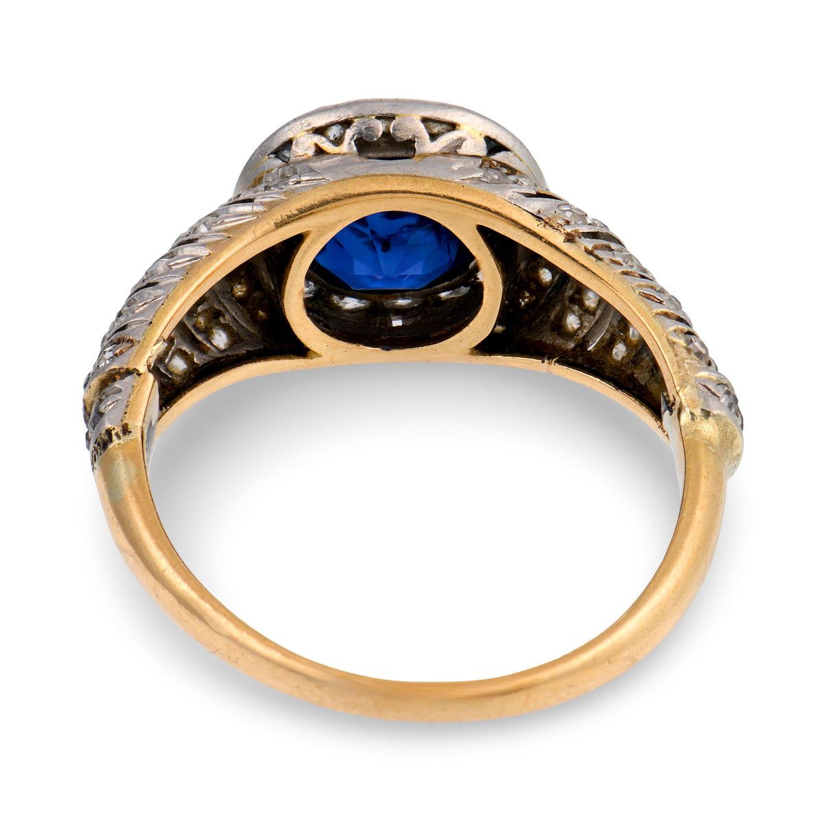 Edwardian 18k/Platinum Sapphire & Diamond Ring