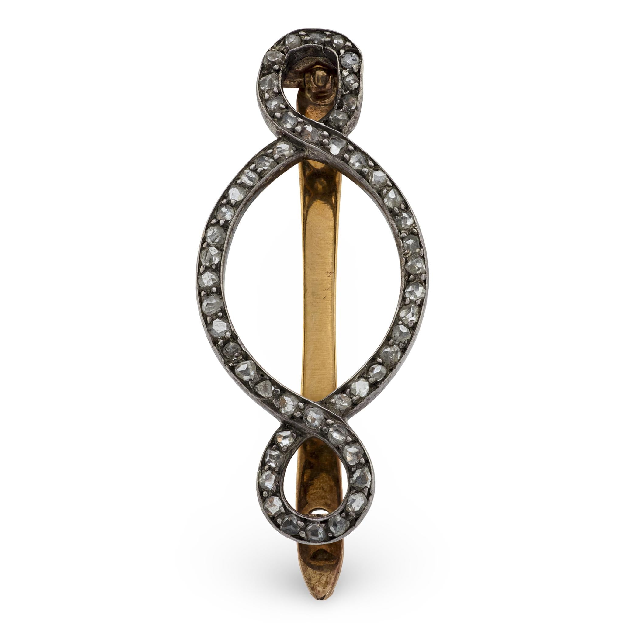 Victorian 14k Diamond Barette