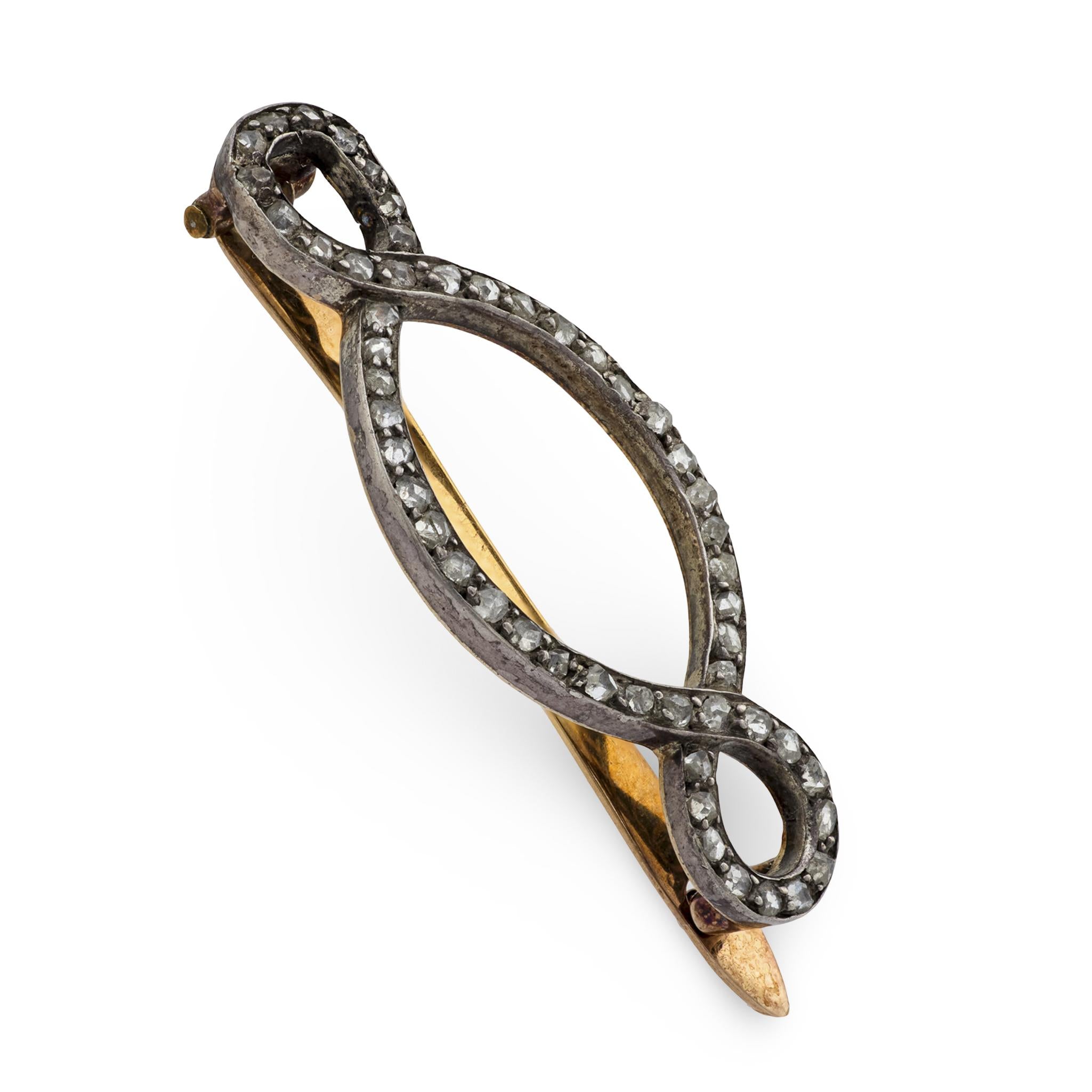 Victorian 14k Diamond Barette