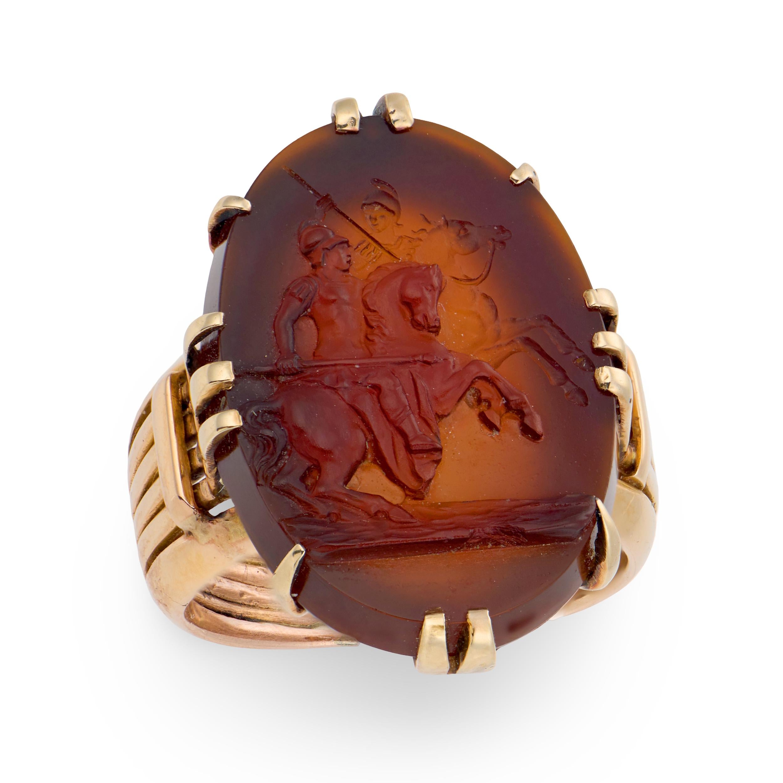 Victorian 14k Carnelian Cameo Ring