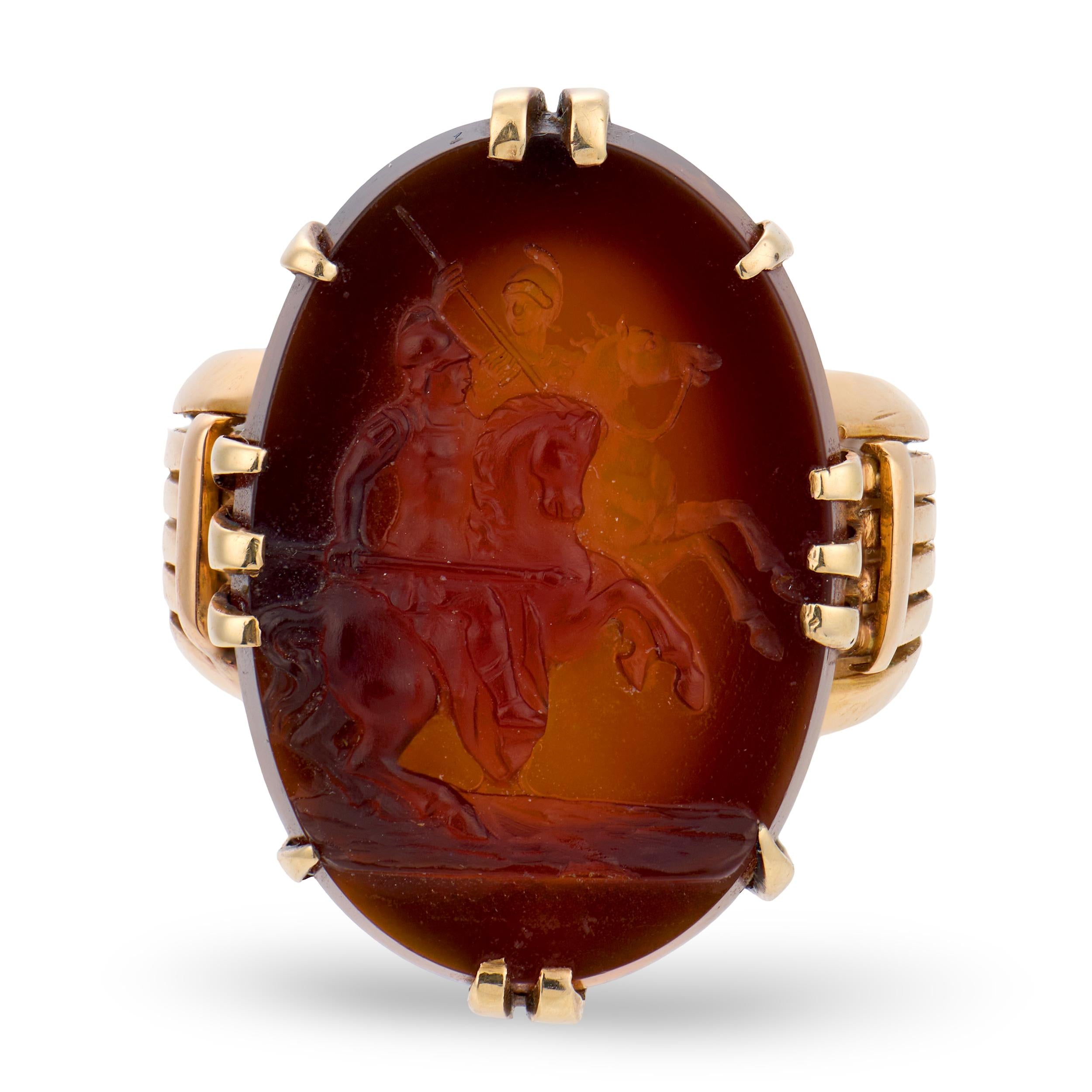 Victorian 14k Carnelian Cameo Ring