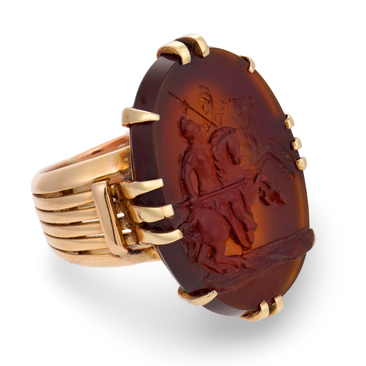 Victorian 14k Carnelian Cameo Ring