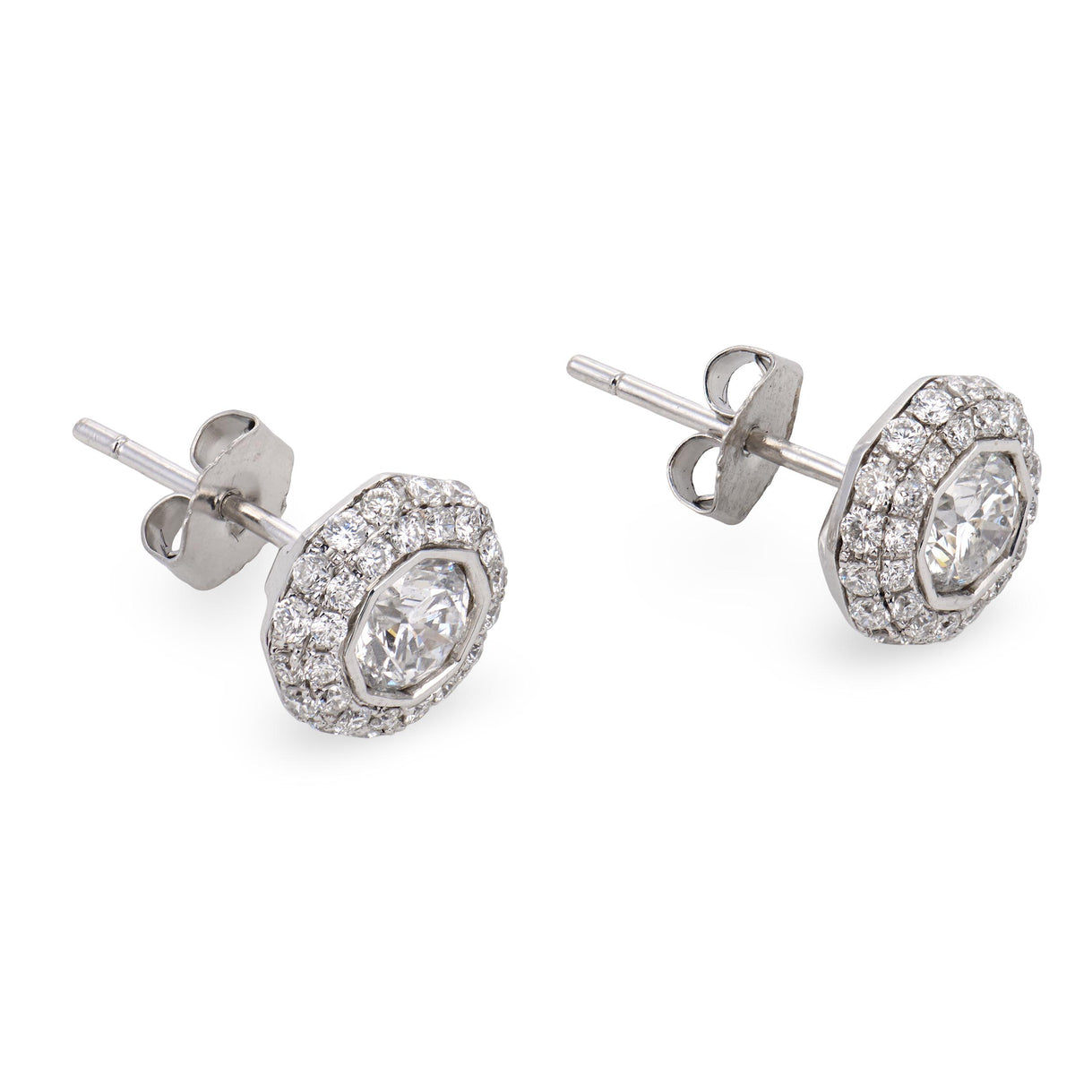 ARYA Estate 14k Diamond Halo Earrings
