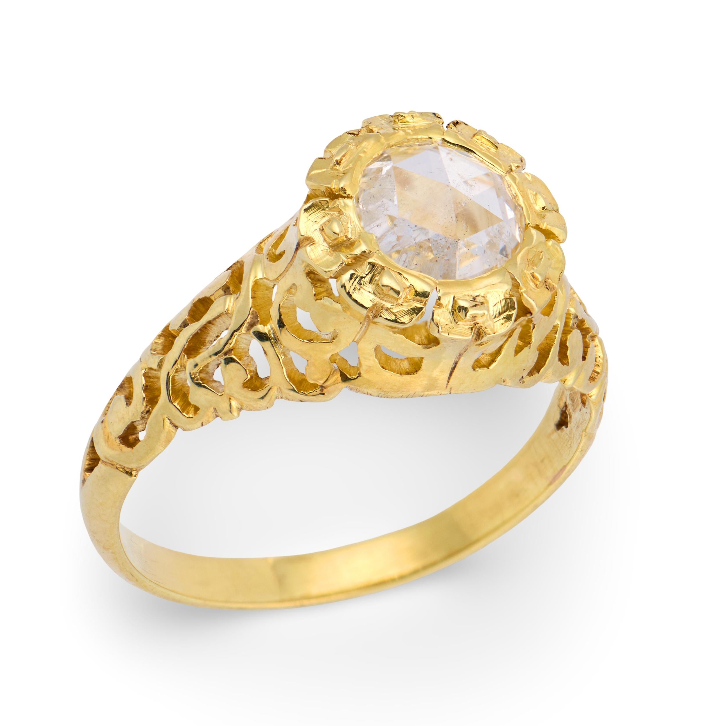 Victorian 14k Diamond Engagement Ring .60ct