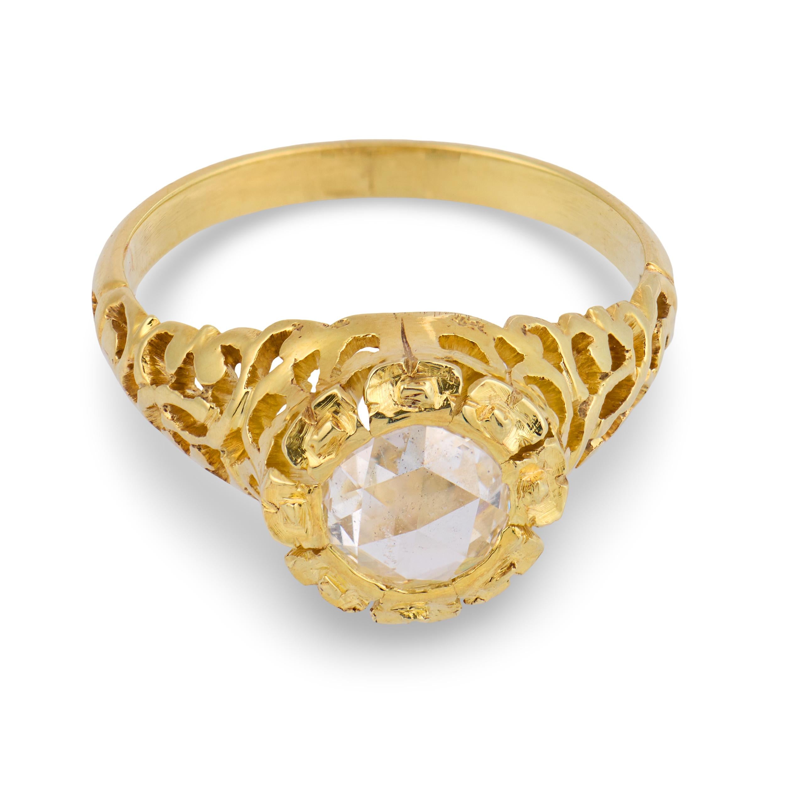 Victorian 14k Diamond Engagement Ring .60ct