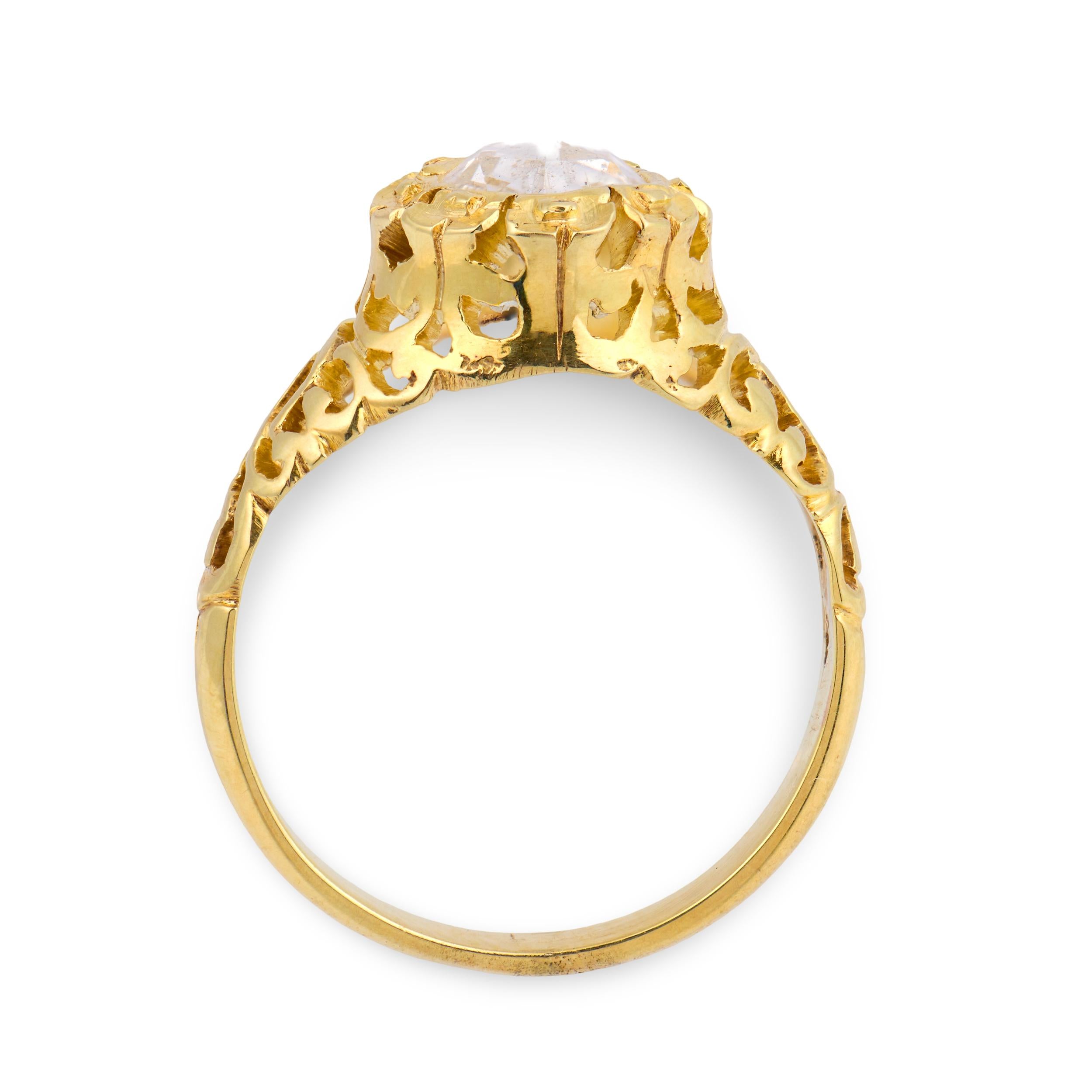 Victorian 14k Diamond Engagement Ring .60ct