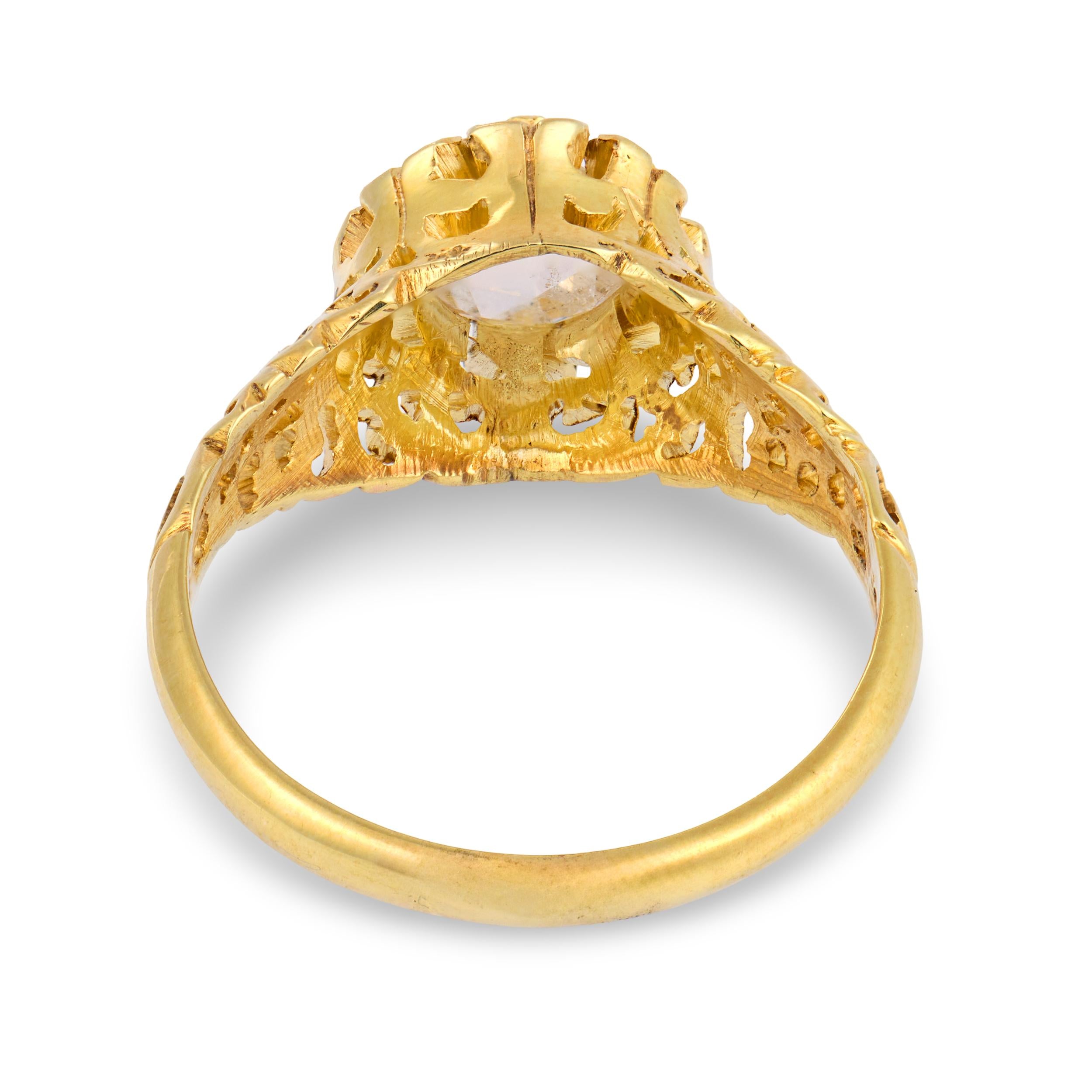 Victorian 14k Diamond Engagement Ring .60ct