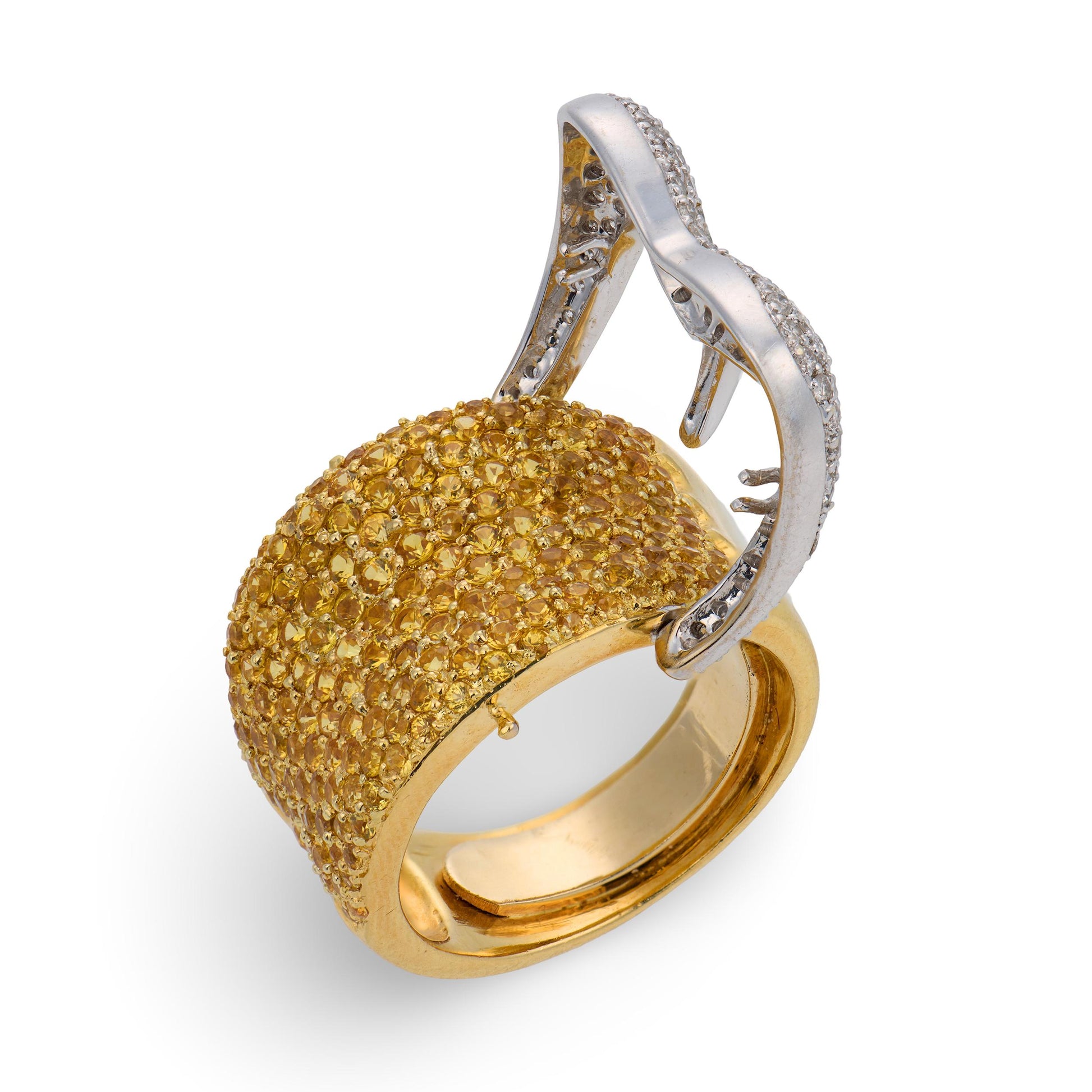 Estate 18k Diamond Buckle Ring