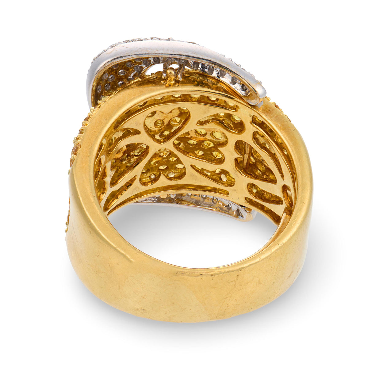 Estate 18k Diamond Buckle Ring