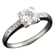 Retro Platinum Diamond Engagement Ring 0.68ct