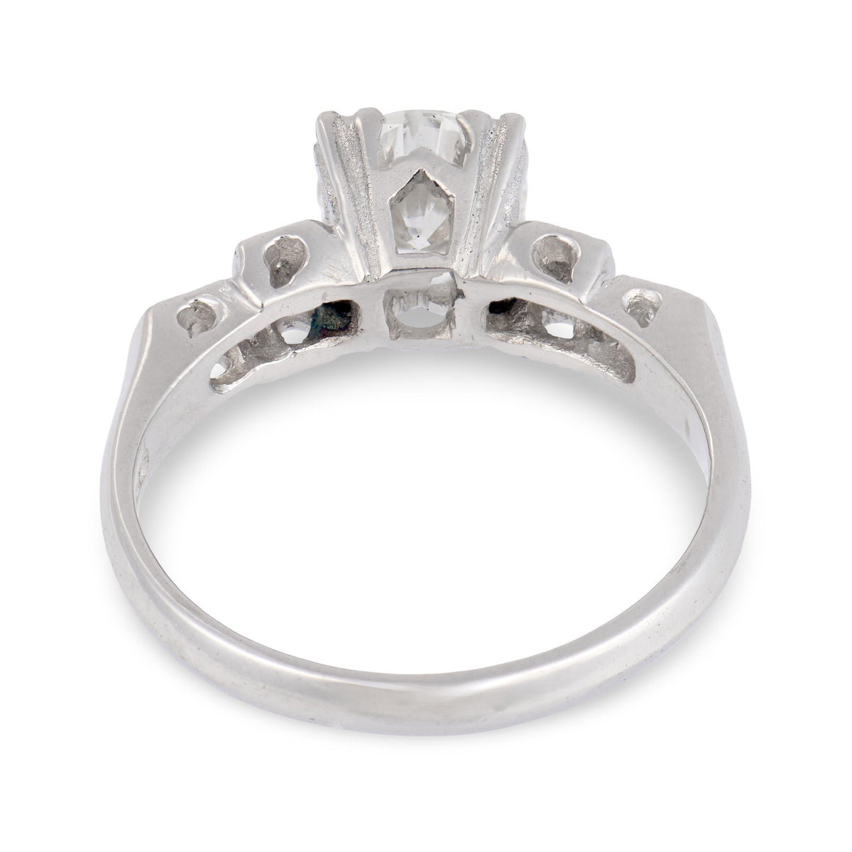 Retro Platinum Diamond Engagement Ring 1.06ct