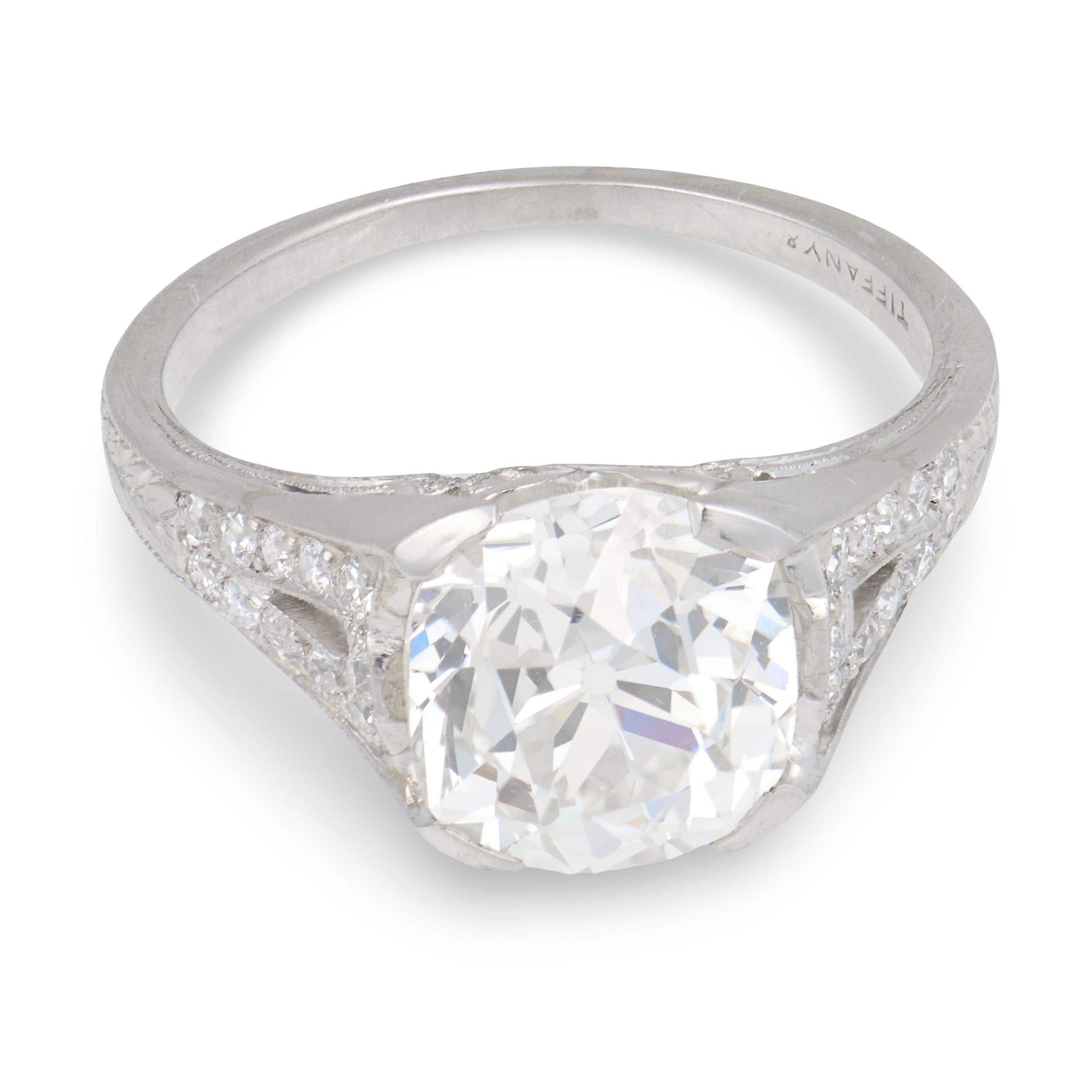 Tiffany & Co. 3石ダイヤモンドリング13号✡✡美品✡✡ TIFFANY & CO. Art Deco Platinum GIA Diamond Engagement Ring 3.03ct