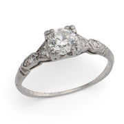 Art Deco Platinum Diamond Engagement Ring .45ct