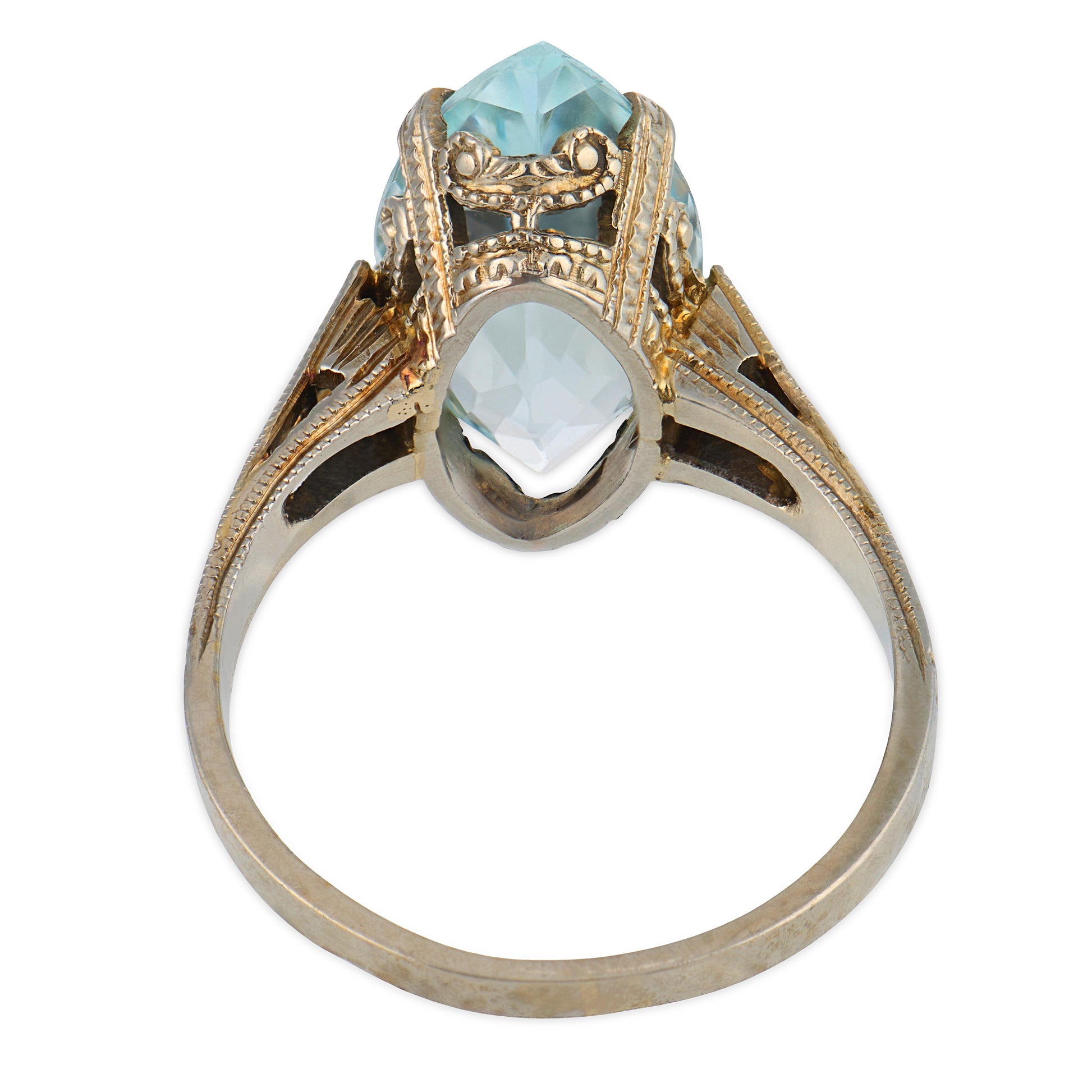 Art Deco 18k Aqua Ring