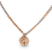 Edwardian 18k/Platinum Knot-Motif Pendant Watch Chain 18"