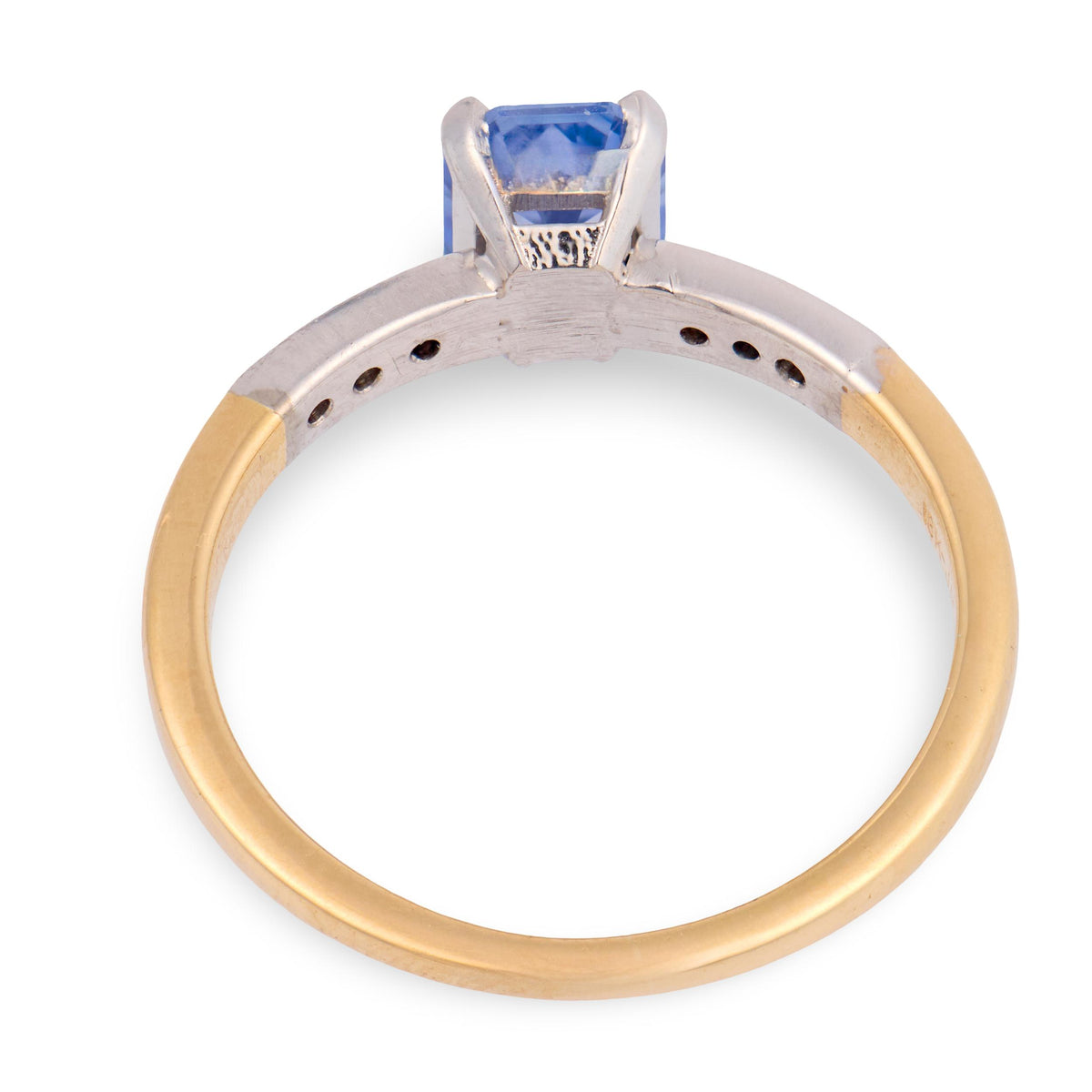 JABEL Art Deco 18k Sapphire & Diamond Ring