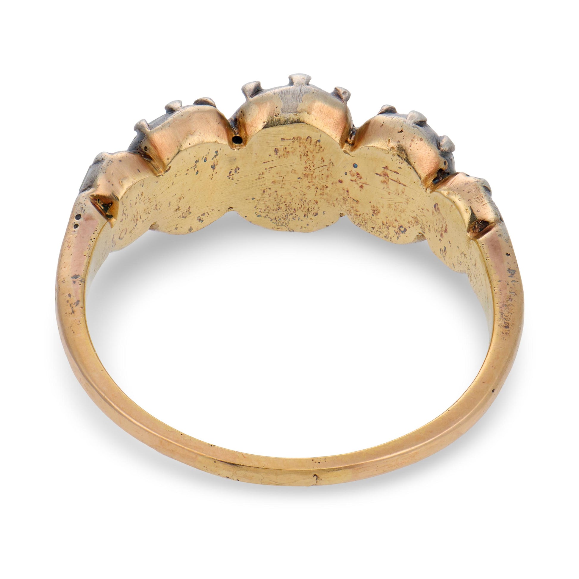 Georgian 18k/Sterling Silver Diamond Five Stone Ring