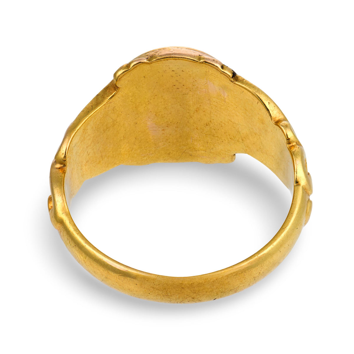 Victorian 15k Enamel "Faith, Hope, & Charity" Signet Ring
