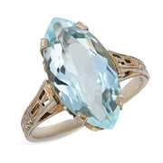 Art Deco 18k Aqua Ring
